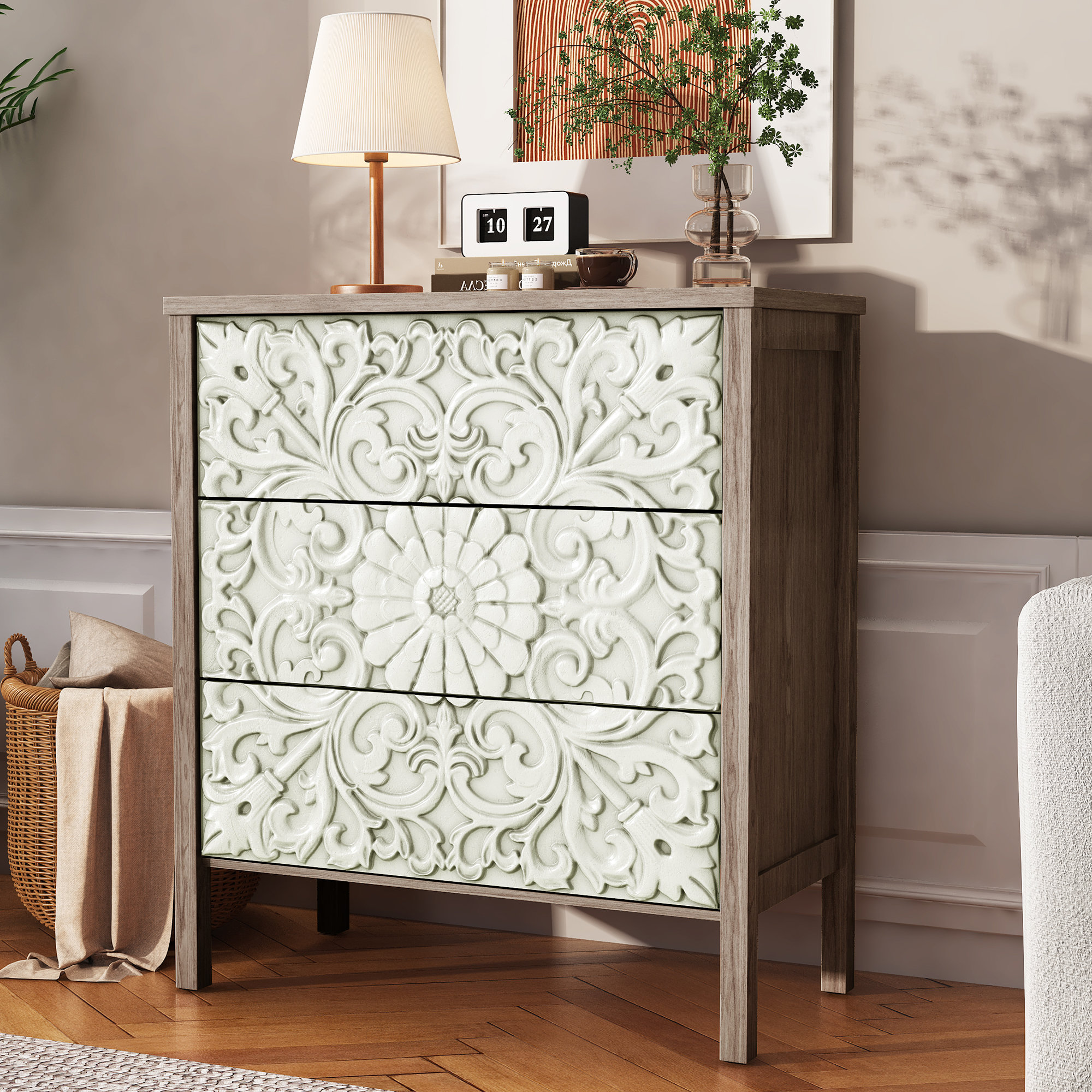 Fleur De Lis Living Platt Farmhouse 3-Drawer Dresser & Reviews
